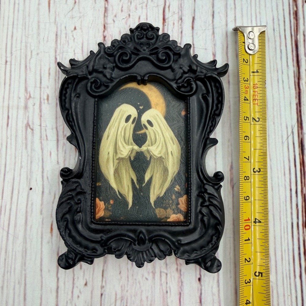 Gothic Ghost Art Print Ornate Black Resin Frame Halloween Decor - Picture 6 of 7